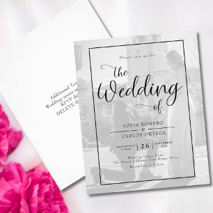 Volante de invitación a boda fotográfica de presup