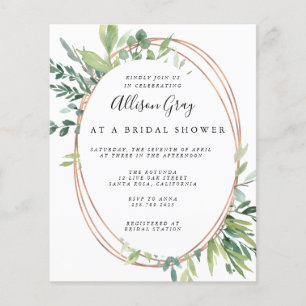 Volante de invitación a ducha de novia con presupu