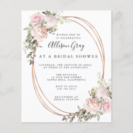 Volante de invitación a ducha de novia con presupu