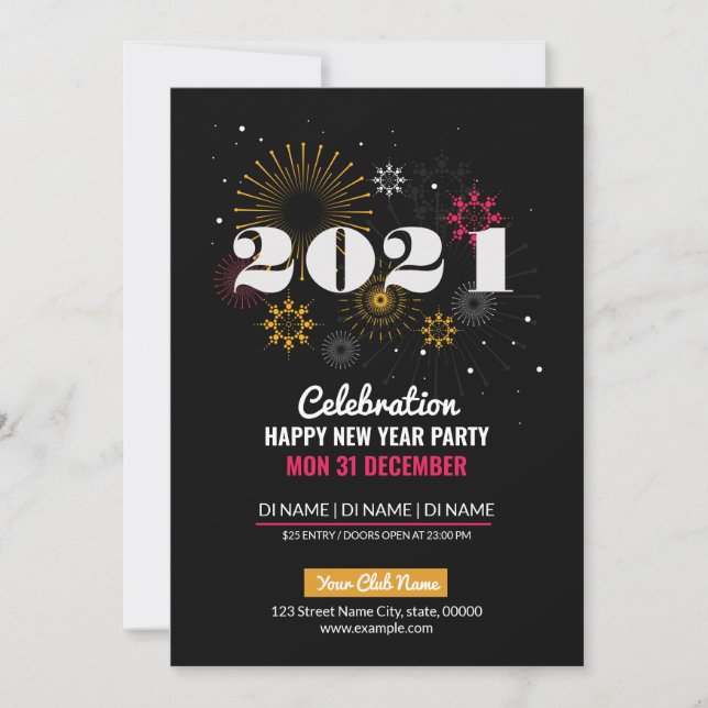 Volante de Invitación a Fiesta de Año Nuevo (Anverso)