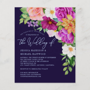 Volante de invitación a la boda azul de la Marina 