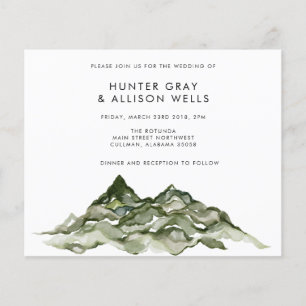 Volante de invitación a la boda de montaña