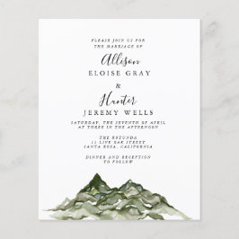 Volante de invitación a la boda de presupuesto de 