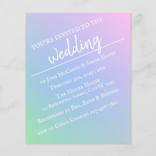 Volante de invitación a la boda del arcoiris del P