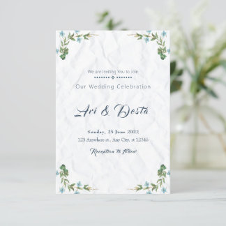 Volante de invitación a la boda floral