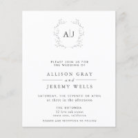 Volante de invitación a la boda floral