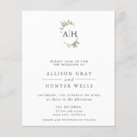 Volante de invitación a la boda floral