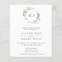 Volante de invitación a la boda floral