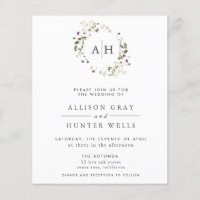 Volante de invitación a la boda floral