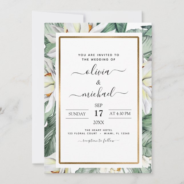 Volante de invitación a la boda floral de la Magno (Anverso)