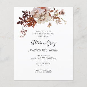 Volante de invitación a la ducha de novia en otoño