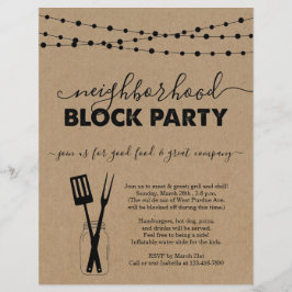 Volante de invitación a la fiesta de bloques de ve