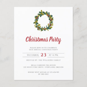 Volante de invitación a la fiesta de Navidad con p