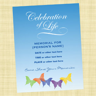 Volante de invitación a mariposas para celebrar la