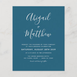 Volante de invitación a matrimonio simple Verde az