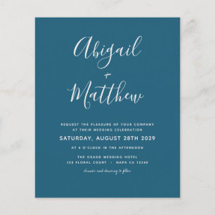 Volante de invitación a matrimonio simple Verde az