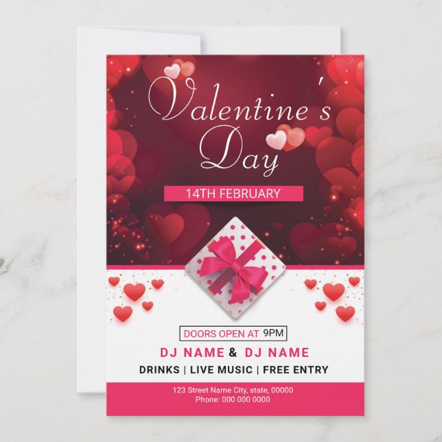 Volante de invitación al El día de San Valentín (Anverso)