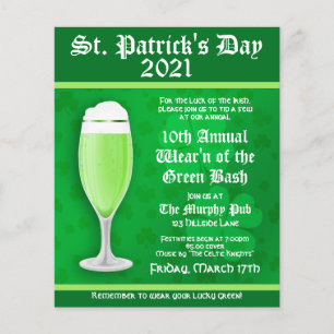 Volante de invitación al evento St. Patrick's Day