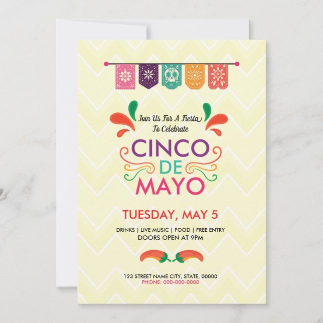 Volante de invitación Cinco de Mayo (Anverso)