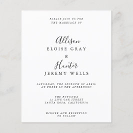 Volante de Invitación de Boda Económica