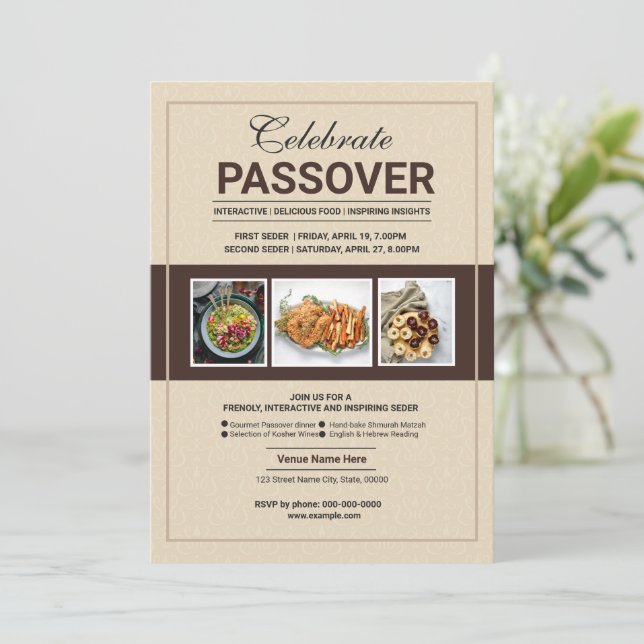 Volante de invitación de celebración de Pascua (Anverso de pie)