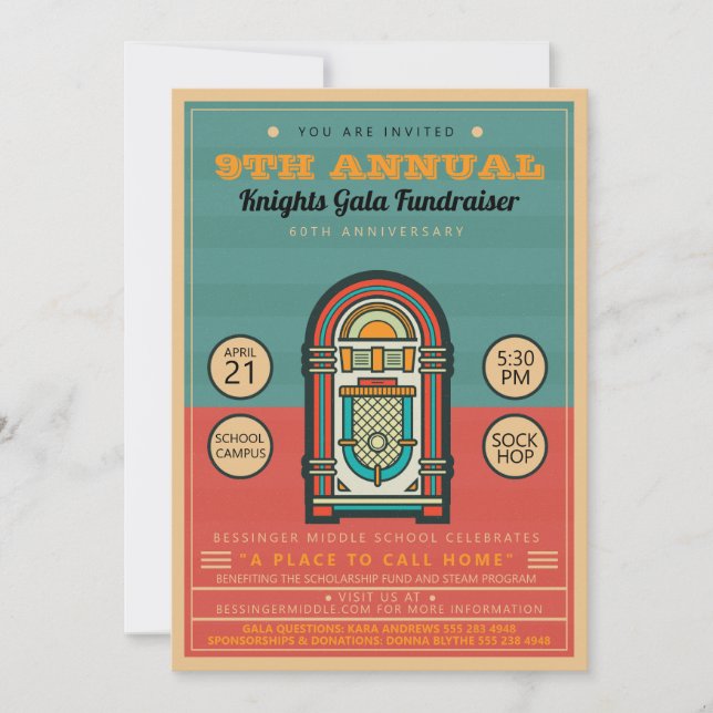 Volante de invitación de fiesta de salto de caja (Anverso)