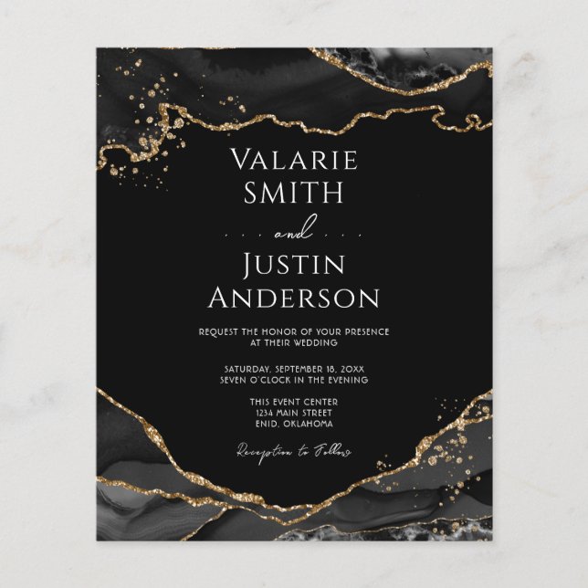 Volante de invitación de matrimonio agate para Pur (Frente)