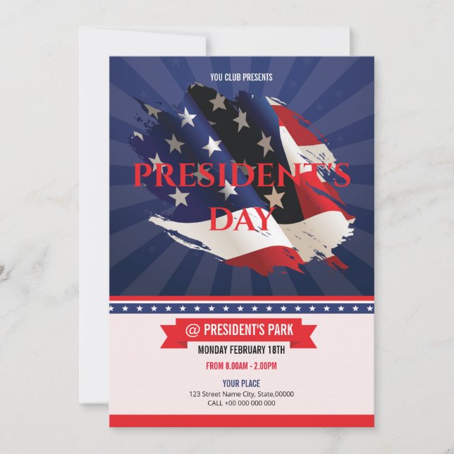 Volante de invitación del Día de los Presidentes d (Anverso)