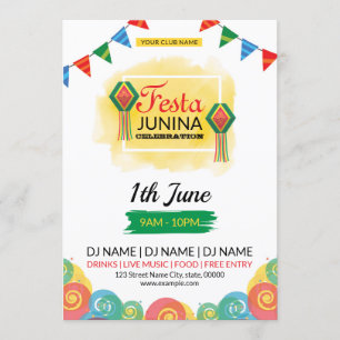 Volante de invitación Festa Junina