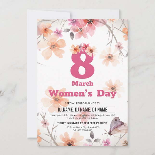 Volante de invitación para el Día de la Mujer (Anverso)