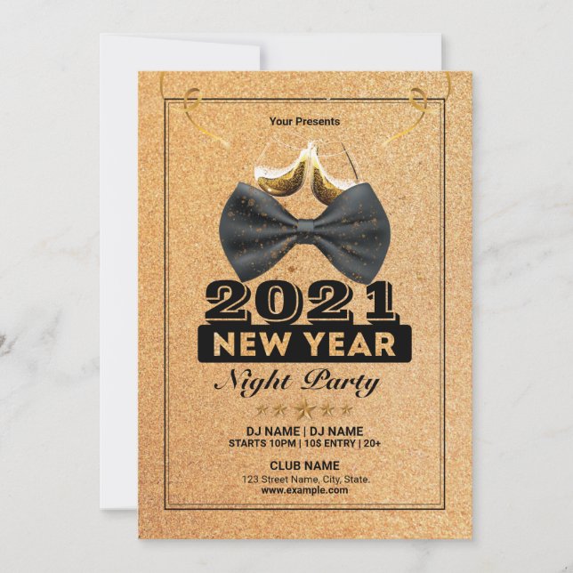 Volante de invitación para fiesta de Año Nuevo (Anverso)