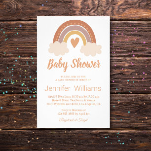 volante de invitación retro baby ducha boho arco i