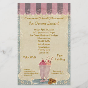 Volante de Invitación social de helado