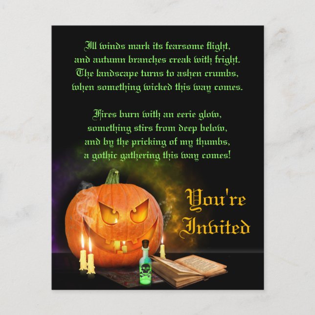 Volante de invitaciones a la fiesta de Halloween d (Frente)