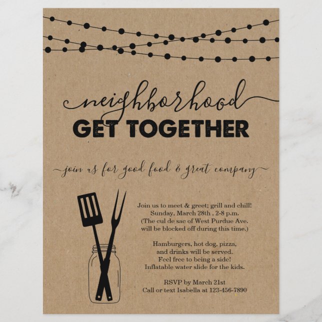 Volante de invitaciones de Barrio Conjuntarse (Frente)