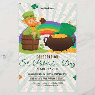 Volante de invitaciones del Día de San Patricio