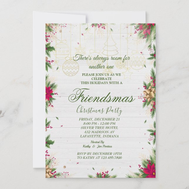 Volante de invitaciones del partido Navidades de F (Anverso)