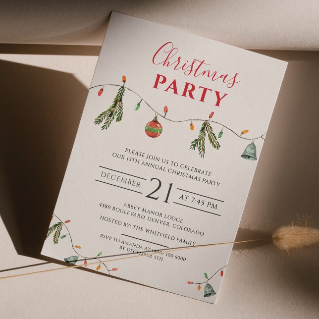 Volante de invitaciones para fiestas de vacaciones (Rustic Boho Christmas Party Invitation)