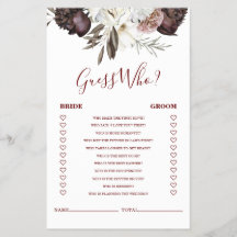 Volante de juego de Baby Shower de Boho Burgundy R