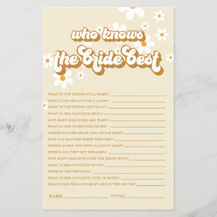 Volante de juego de baby shower Retro Daisy