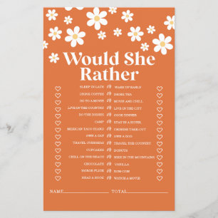 Volante de juego de baby shower Retro Daisy