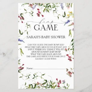 Volante de juego de Bingo Baby Shower Flor silvest