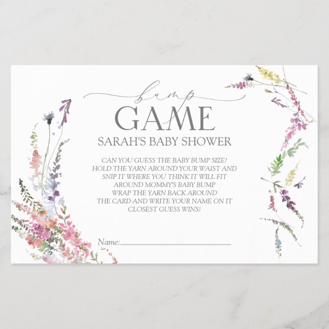 Volante de juego de bingo de Pastel de Flor Silves (Frente)