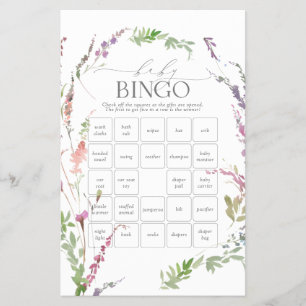 Volante de Juego de Bingo para Fiesta de Bebé Past