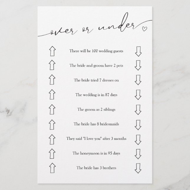 Volante de juego de ducha de novia o bajo (Frente)