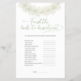 Volante de Juego de Ducha de Novia para Completar