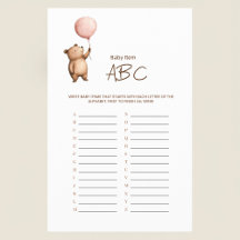 Volante de juego de nombres de bebé minimalista AB