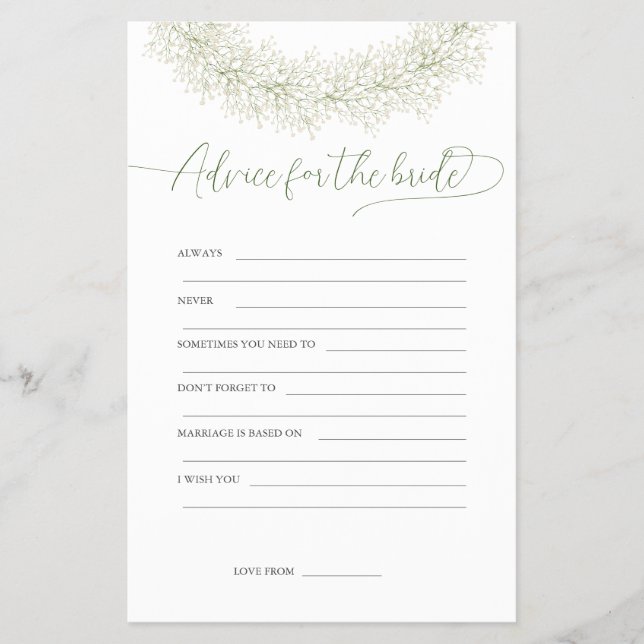 Volante de juego para ducha de novia: consejos par (Frente)