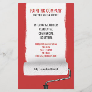 Volante de la empresa contratista de pintura con r