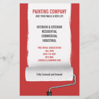 Volante de la empresa contratista de pintura con r